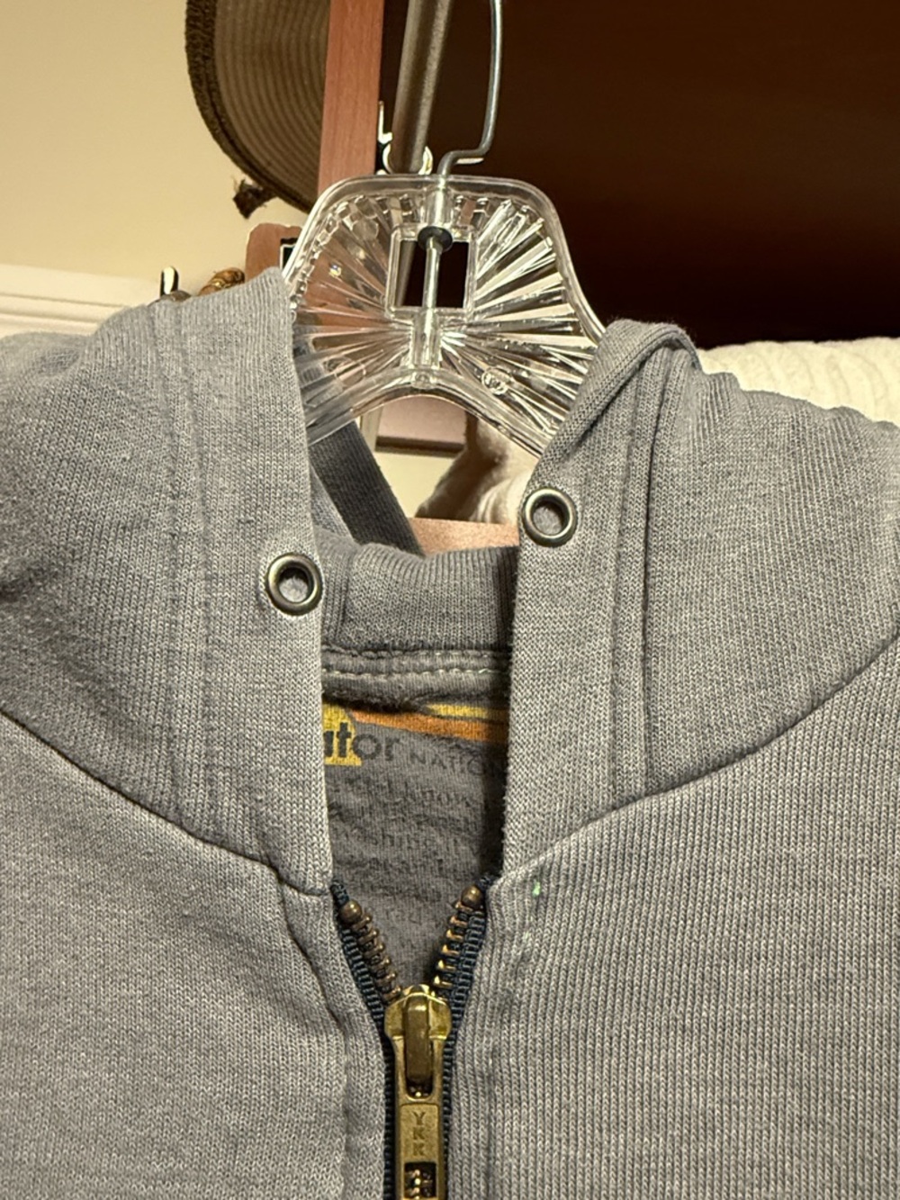 Rainbow Burst Aviator Nation Gray Zip-Up Hoodie - Picture 6 of 6